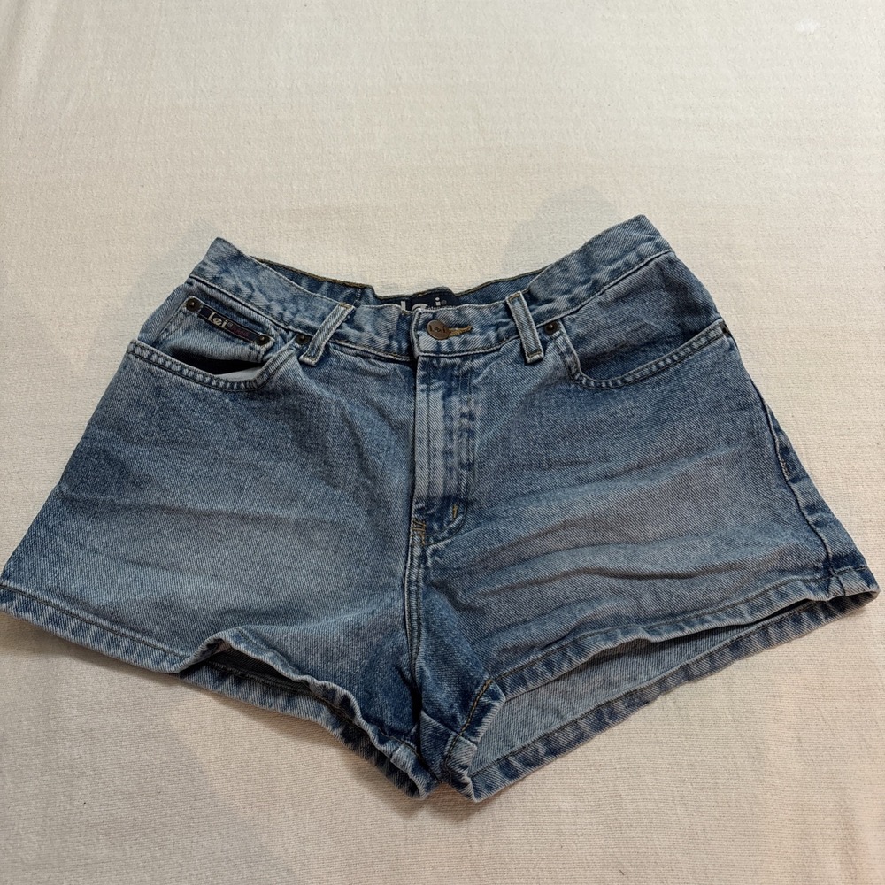 Vintage 90s L.E.I. Denim Jean Shorts Women's 9 High Rise Festival Beach Boho